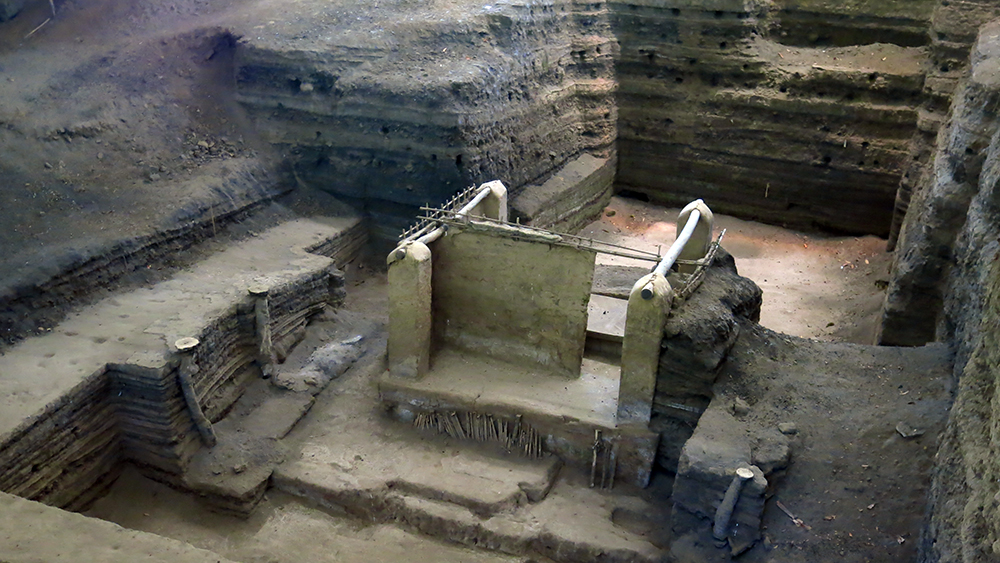 A storage hut in the ruins of the Mayan village at Joya de Ceren