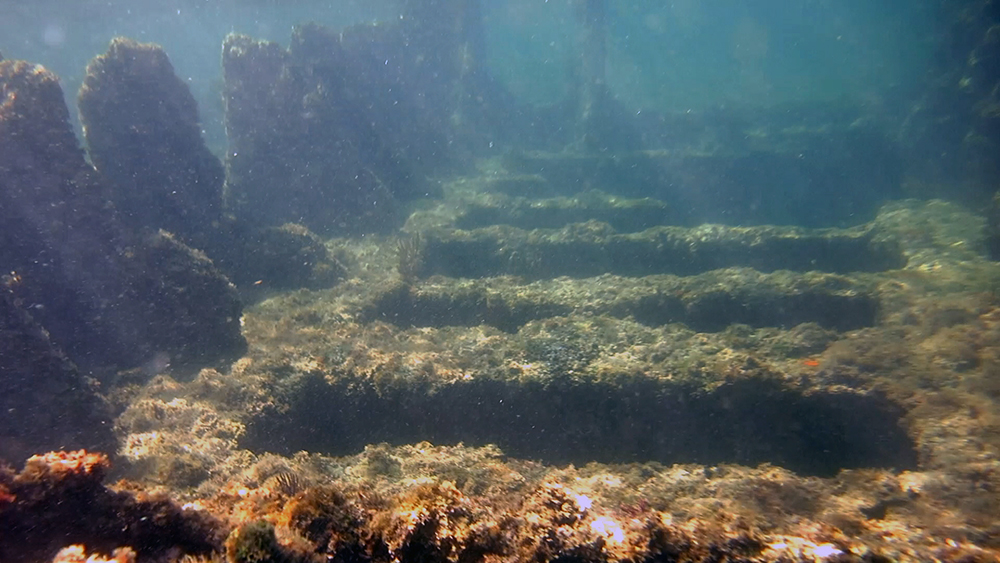 The deck of a wreck in Bahia Santiago
