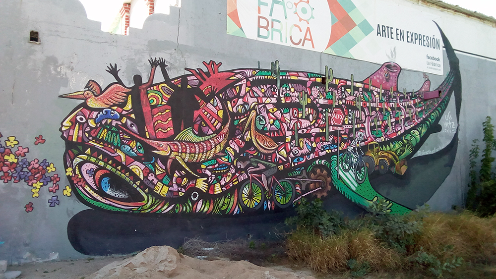 Whale shark graffiti in La Paz