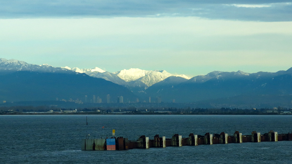 View of Vancouver and the Coastal Range from Tsawwassen