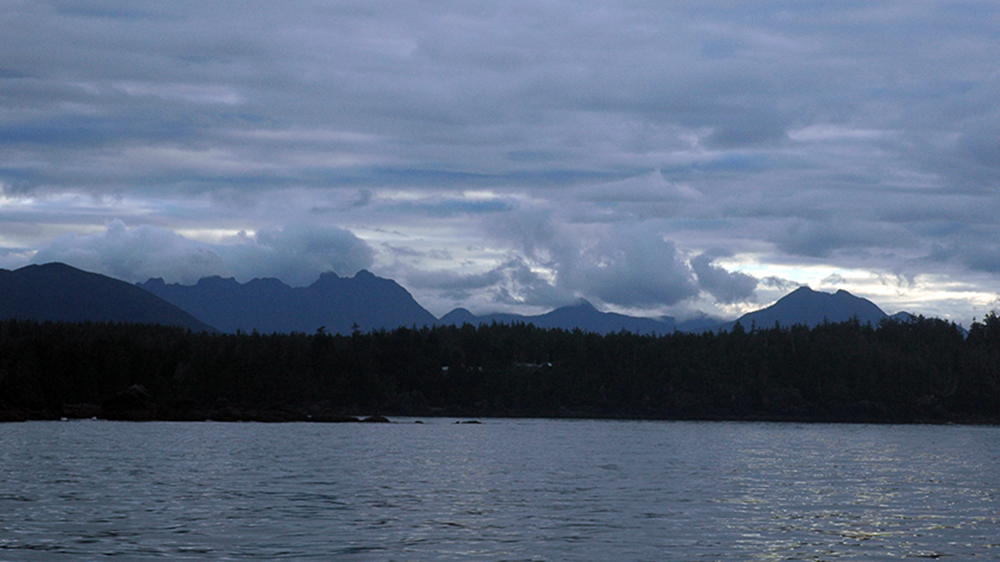 An early morning view of the craggy mountains on the West Coast